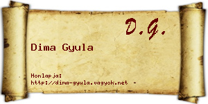 Dima Gyula névjegykártya